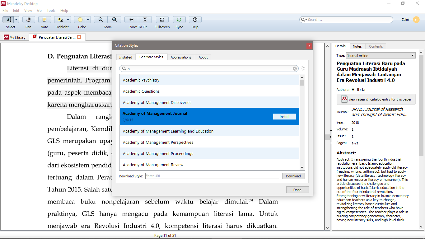 Penggunaan Aplikasi Mendeley Untuk Daftar Pustaka - Pusat Perpustakaan ...